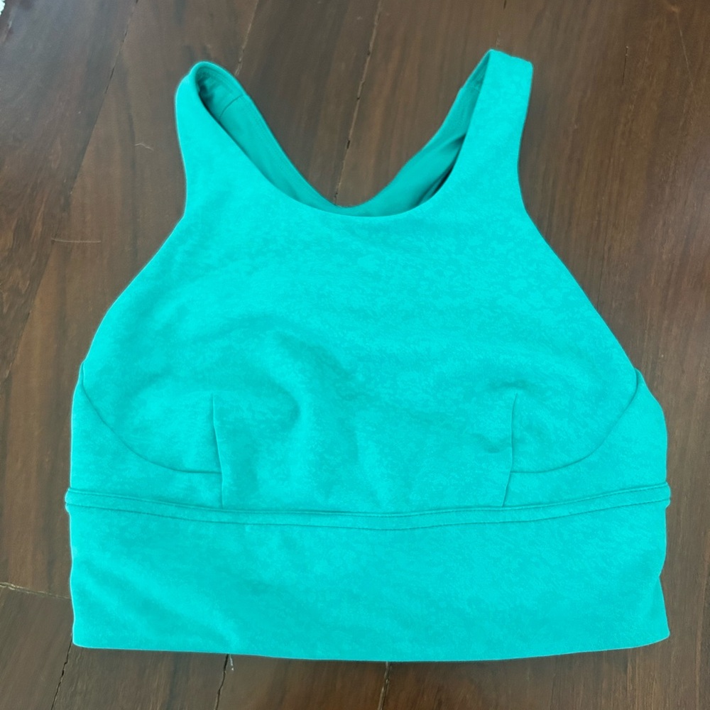 Green/Teal Lululemon Wunder Train Longline Sports Bra size 4